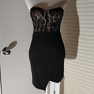 Bebe Lace Corset Strapless Mini Dress - image 1